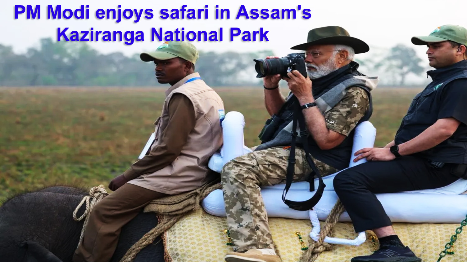 PM Modi enjoys safari in Assam's Kaziranga National Park